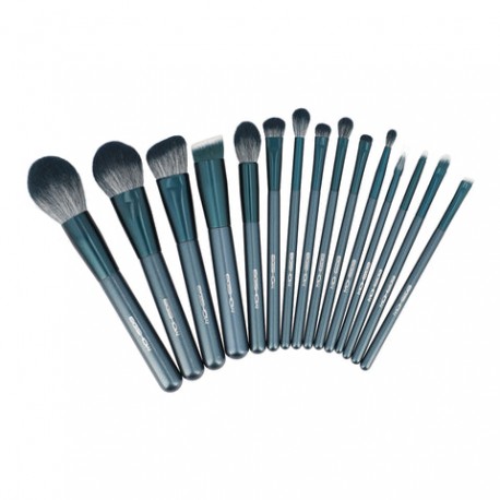 JADE SERIES - 15 Pieces Makeup Brush Kit / Tourmaline Blue