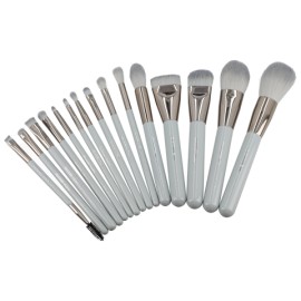 JADE SERIES - 15 Pieces Makeup Brush Kit / Baby Blue