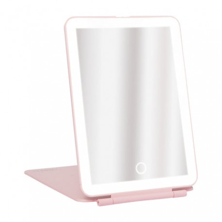 On the go Mini LED Mirror (Pink) / Espejo rosa con luz LED