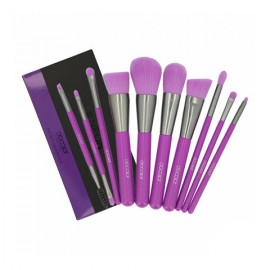 10 Pieces Neon Purple Makeup Brush Set Docolor