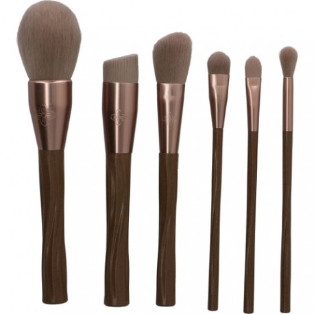 Serie Ecopro - Kit de brochas de maquillaje de cafe de 12 piezas