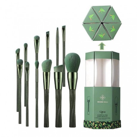 Serie Ecopro - Kit de pinceles de maquillaje de te de 12 piezas