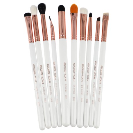 10 Pcs Eye Brush Kit - Rose Gold