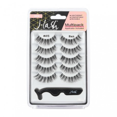Multipack pestañas J-Lash 415 Black con aplicador