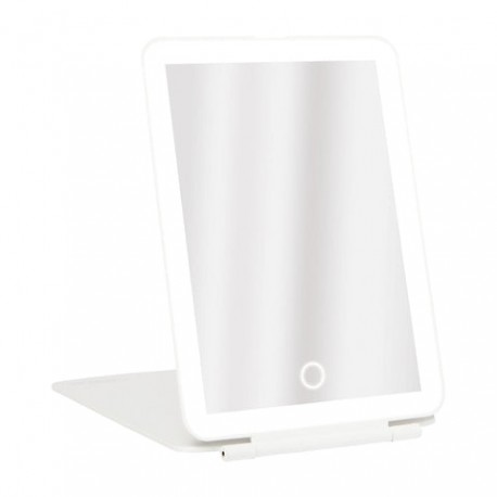 On the go Mini LED Mirror (White) / Espejo blanco con luz LED